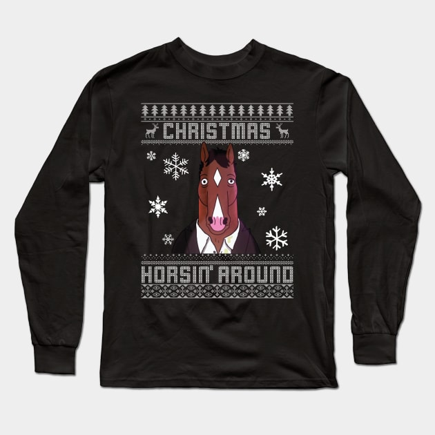 Horsin' Around Bojack Christmas Speacial Long Sleeve T-Shirt by Bevatron